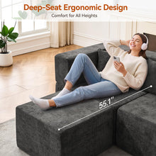 Load image into Gallery viewer, MONVANE Modular Sectional Sofa, Oversized 8 Seat Convertible U Shaped Couch with Ottoman, Comfy Chenille Cloud Couch with Deep Seat, Sectional Couches for Living Room, No Assembly Required, Grey