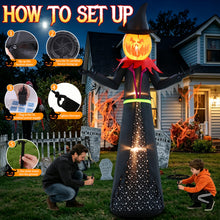Load image into Gallery viewer, GIFTFIND Halloween Inflatable 9FT Giant Pumpkin Witch Outdoor Decorations