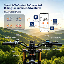 Load image into Gallery viewer, eAhora Romeo Pro 2 Electric Bike for Adult, 4000W Dual Motors, 46 Mph, 52V 70Ah Battery, 200 Miles Long Range, 26" Fat Tire, Full Suspension, App, Commute, Delivery, All-terrian