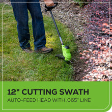 Load image into Gallery viewer, Greenworks 48V (24V x 2) 20" Brushless Cordless Lawn Mower + 12" String Trimmer + 320 CFM Leaf Blower Combo Kit with (2) 4.0Ah Batteries & Dual Port Fast Charger