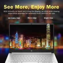 Load image into Gallery viewer, HP Stream 14" HD BrightView Laptop, Intel Celeron N150, 16GB RAM, 288GB Storage (128GB UFS + 160GB Docking Station Set), Intel UHD Graphics, 720p Webcam, Wi-Fi, 1 Year Office 365, Win 11 S, Silver