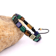 Load image into Gallery viewer, High Quality Mix Natural Stone Square Shape Braided Macrame Bracelet Men Women