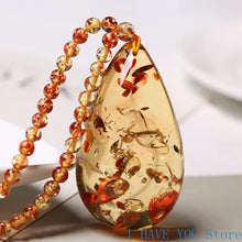 Load image into Gallery viewer, Baltic Flower Drops Pendant Natural Amber Beeswax Necklace Pendant Jewelry for Men and Women Necklaces Jewelry Necklace
