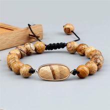 Load image into Gallery viewer, Tiger Eye Natural Picture Stone Bracelet Round Shape Pendant 8mm Beads For Men/Women Handmade Braided Bracelets&Bangles Jewelry