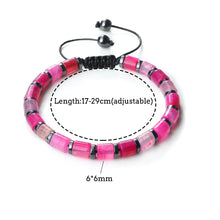 Load image into Gallery viewer, New Blue Cylinder-Shaped Braided Bracelet Round Black Gallstone Spacer Agate Bangle Chain Women Men Natural Pulsera Jewelry Gift