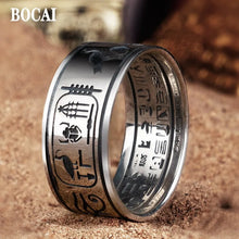Load image into Gallery viewer, BOCAI Real S925 Silver Jewelry Accessories Vintage Egyptian Anubis Couple Necklace Pendant Trendy Men and Women Ring