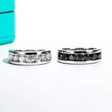 Load image into Gallery viewer, AnuJewel 4mm Moissanite Wedding Band 925 Sterling Silver Lab Created Diamond Band Ring Men Women Ring Customized Jewelry