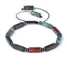 Load image into Gallery viewer, Natural Stone Tiger Eye Bracelet 4x13mm Retangle Agates Turquoises Quartz Beads Bracelets Adjustable for Men Women Yoga Jewelry
