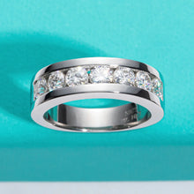 Load image into Gallery viewer, AnuJewel 4mm Moissanite Wedding Band 925 Sterling Silver Lab Created Diamond Band Ring Men Women Ring Customized Jewelry