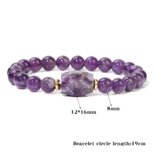 Load image into Gallery viewer, Square Stone Charm Bracelet Rose Pink Quartzs Citrines Beaded Stretch Bracelet Healing Reiki Natural Stone Bangles For Women Men