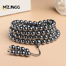 Load image into Gallery viewer, Natural Terahertz 108 Buddha Beads Energy Stone Jade Bracelet Necklace for Men and Women Fashion Luxury Jewelry Holiday Gifts