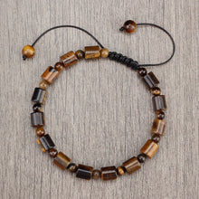 Load image into Gallery viewer, Men Cylindrical Tiger Eye Stone Bracelet Nature Stripe Agate Stone Beads Bracelet Charm Women Reiki Healing Jewelry Gift Pulsera