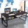 Load image into Gallery viewer, Haluoo 55" X 28" Computer Desk with Storage Shelf Modern Student Writing Desk Pc Laptop Holder Desk Study Reading Table Game Workstation for Home Office Study Room (Black)