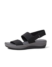 Load image into Gallery viewer, Clarks womens Arla Jacory Wedge Sandal, Black Solid, 8 US