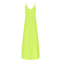 Load image into Gallery viewer, Dosoop Women Summer Spaghetti Strap Maxi Dress Sleeveless Sexy V Neck Casual Loose Plain Camisole Maxi Dress with Pockets