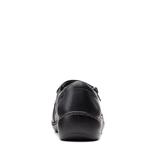 Load image into Gallery viewer, Clarks womens Cora Giny Loafer Flat, Black Tumbled/Smooth Leather, 9 US