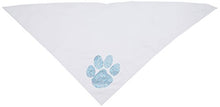 Load image into Gallery viewer, Mirage Pet Products Paw Blue Rhinestone Bandana, Large, White