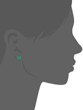 Load image into Gallery viewer, Amazon Essentials Sterling Silver Round Created Emerald Birthstone Stud Earrings (May)
