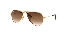 Load image into Gallery viewer, Ray-Ban Junior Unisex-Child RJ9506S Metal Sunglasses, Gold/Brown Gradient, 52 mm