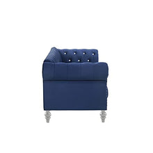 Load image into Gallery viewer, New Classic Furniture Glam Emma Velvet Two Seater Chesterfield Style Loveseat for Small Spaces with Crystal Button Tufts, Royal Blue