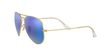Load image into Gallery viewer, Ray-Ban Unisex-Adult RB3025 Classic Sunglasses, Matte Gold/Green/Blue Mirror, 58 mm