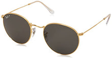 Load image into Gallery viewer, Ray-Ban RB3447 Round Metal Sunglasses, Gold/Black Polarized, 53 mm