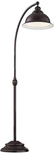 Load image into Gallery viewer, Wyatt II Farmhouse Arc Floor Lamp Dark Bronze Metal Shade Step Switch for Living Room Reading Bedroom Office - Franklin Iron Works