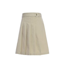 Load image into Gallery viewer, Tommy Hilfiger Girls Belted Knife Pleat Skirt, Kids School Uniform Clothes for Little & Big Girls, Knee Length, Flat Back with Waist Darts for a Feminine Fit, Machine Washable - Khaki, Size 5