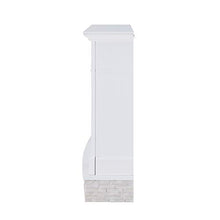 Load image into Gallery viewer, SEI Furniture Jacksdale Faux Stone Accent Electric Hidden Media Shelf Fireplace, White
