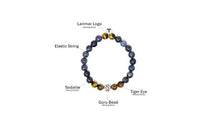 Load image into Gallery viewer, Larimar Accessories | 8mm Mala Beads Bracelet | Mala Gemstone Bracelet | Mala Yoga Bracelet | Mala Prayer Bracelet | Mala Meditation Beads Bracelet | (Sodalite & Tiger Eye)