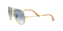 Load image into Gallery viewer, Ray-Ban RB3025 Classic Aviator Sunglasses, Gold/Clear Gradient Blue, 55 mm