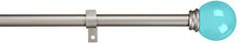 Load image into Gallery viewer, AmazonBasics Decorative 5/8" Curtain Rod with Round Finials, 28"-48", Turquoise Blue