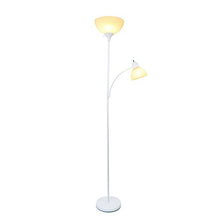 Load image into Gallery viewer, Simple Designs Home LF2000-WHT Floor Lamp with Reading Light, White