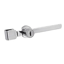 Load image into Gallery viewer, Kitmose Sliding Glass Door Ratchet Lock with Chrome Finish, Keyed Alike, Drawer Display Case Showcase Security Locks 5 Pack with 10 Keys, Fit Thickness 0.15"-0.3"