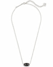 Load image into Gallery viewer, Kendra Scott Elisa Pendant Necklace for Women, Fashion Jewelry, Rhodium-Plated, Black