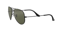 Load image into Gallery viewer, Ray-Ban RB3025 Classic Aviator Sunglasses, Black/Green Polarized, 55 mm