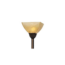 Load image into Gallery viewer, Torchiere Floor Lamp Roman Bronze Frosted Champagne Amber Glass 3-Light Dimmable for Living Room Reading - Franklin Iron Works