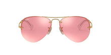 Load image into Gallery viewer, Ray-Ban Unisex-Adult RB3449 Sunglasses, Gold/Pink Mirror, 59 mm