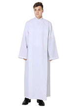 Load image into Gallery viewer, IvyRobes Front Wrap White Clergy ALB Church Worship Alb Garment Small (5'6"-5'9")