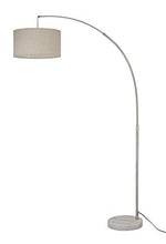 Load image into Gallery viewer, Real Marble Base Steel Adjustable Arching LED Floor Lamp, 81" H (90-6931AB)