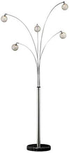 Load image into Gallery viewer, Allegra Mid Century Modern Arc Floor Lamp 5-Light Chrome Marble Base Crystal Ball Shades Foot Dimmer for Living Room - Possini Euro Design