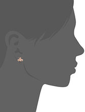 Load image into Gallery viewer, 14k Rose Gold Plated Sterling Silver Bumblebee Stud Earrings