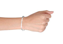 Load image into Gallery viewer, Solid Square Shape Stackable Smooth Polished Bangle Bracelet For Women For Girlfriend Polished 925 Sterling Silver