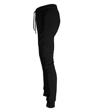 Load image into Gallery viewer, Screenshot SPORTS-A4053 Mens Premium Slim Spandex Stretch Lightweight Tech Fleece Pants - Athletic Jogger Fitness Workout Gym Zipper Pockets Sweatpants-Woodland-Small