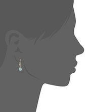 Load image into Gallery viewer, Amazon Collection 10k White Gold Round Checkerboard Cut Created Emerald Leverback Earrings (6mm)