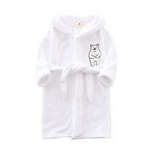 Load image into Gallery viewer, Toddler Baby Boys Girls Cartoon Bathrobes Bear Ear Flannel Hooded Robe Soft Plush Shawl Fleece Robes 1-8 Years