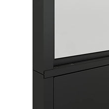 Load image into Gallery viewer, 36"x 84"Metal Glass Sliding Barn Door Panel Heavy Duty Black Carbon Steel Clear Tempered Glass Door Slab with Top Mount Barn Door Hardware Kit Assemble Required(Soft Close Included )