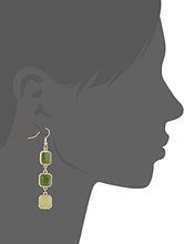Load image into Gallery viewer, Edil Fantas Women's Green Crystal Long Dangle Earrings 14k Gold Plated Earrings for Women Girl Hook Light Weight Birthday Valentine's Day Mothers Day Christmas Gift