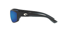 Load image into Gallery viewer, Costa Del Mar Men's Saltbreak Polarized Rectangular Sunglasses, Matte Black/Grey Blue Mirrored Polarized-580P, 65 mm