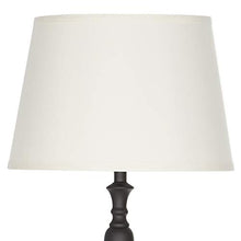 Load image into Gallery viewer, Amazon Brand – Ravenna Home Metal Living Room Slim Standing Floor Lamp With LED Light Bulb - 59.25 Inches, Dark Bronze With Off-White Shade